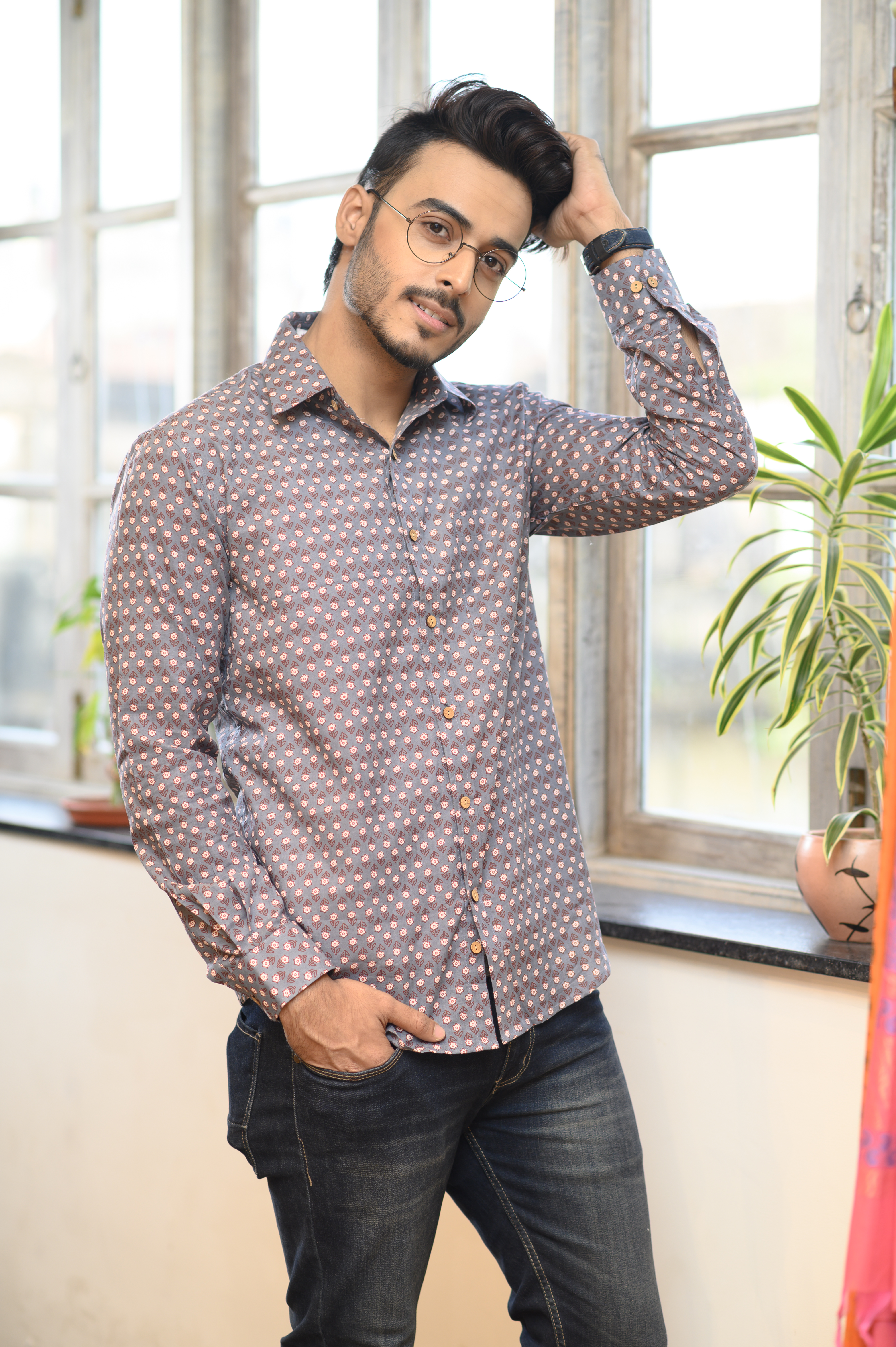 Printed Cotton Slim Fit Shirt