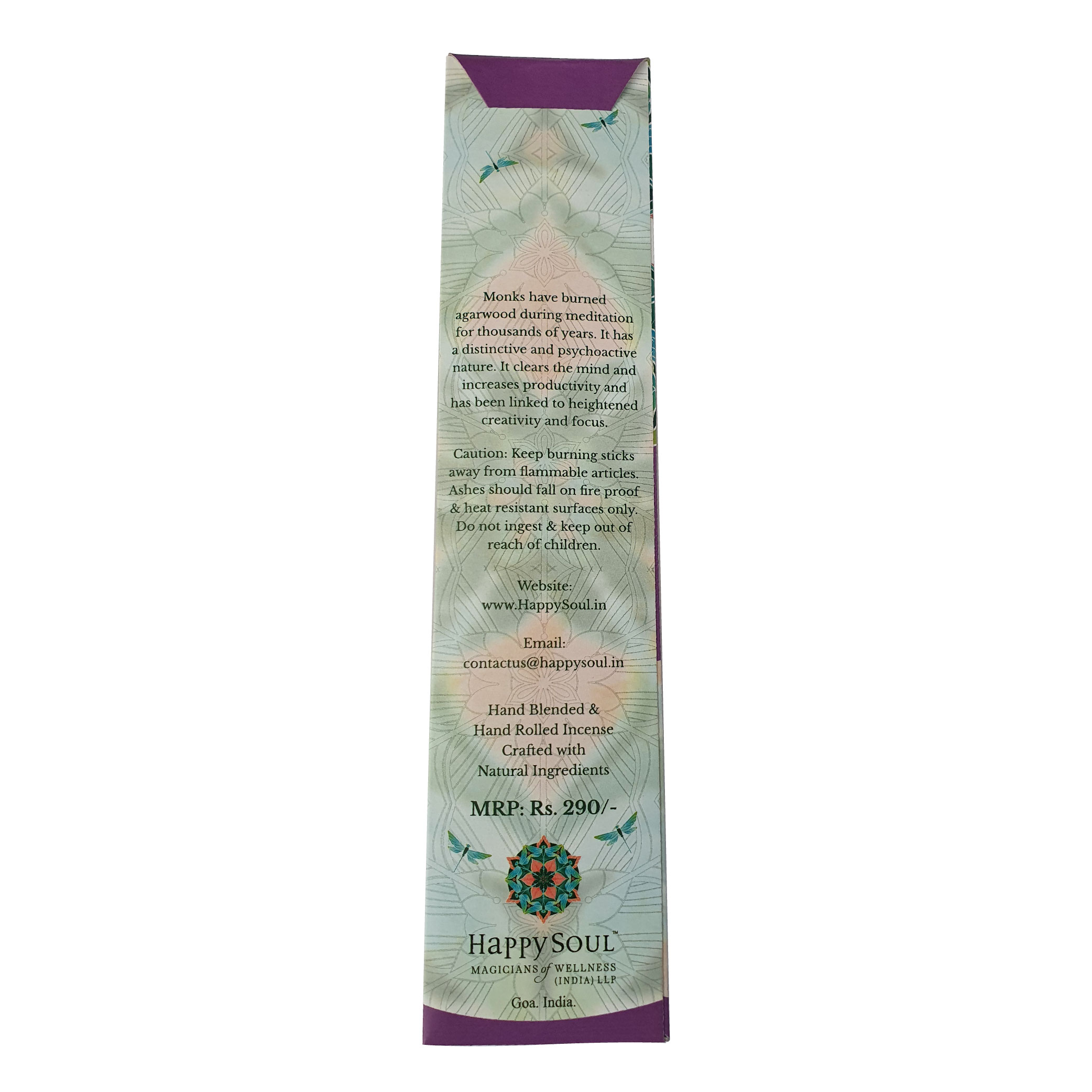 HAPPY SOUL Prayer & Spirituality Series - Incense Sticks. Sage, Tulsi, Agar Wood, Pure Sandalwood 4 pack set (20x4= 80 sticks) 100% Natural