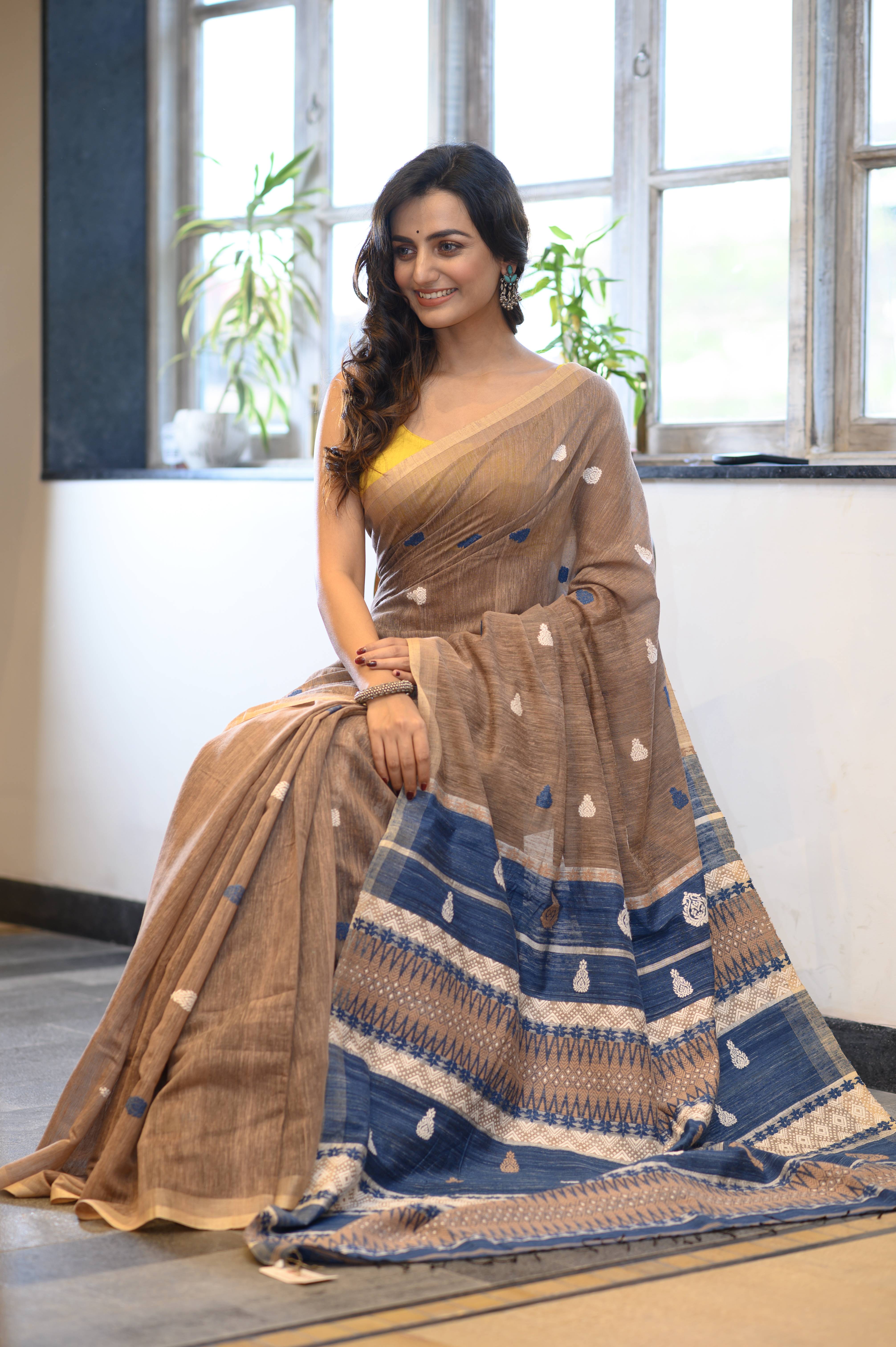 Light Brown Kesa Paat & Eri Silk Saree