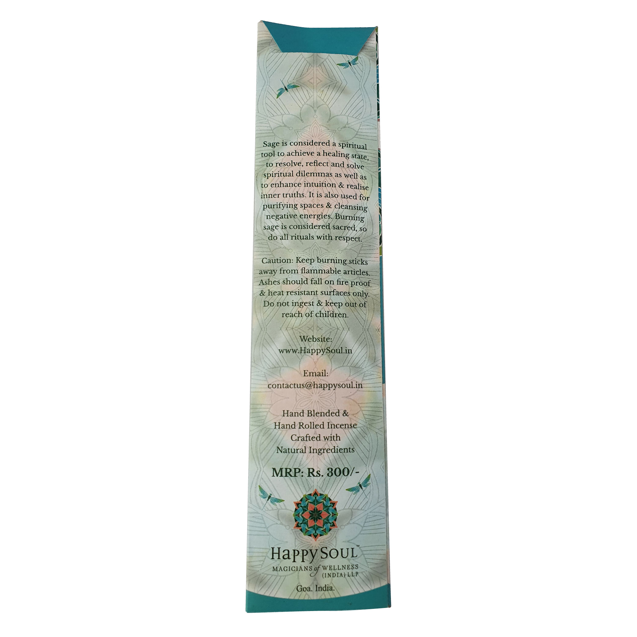 HAPPY SOUL Prayer & Spirituality Series - Incense Sticks. Sage, Tulsi, Agar Wood, Pure Sandalwood 4 pack set (20x4= 80 sticks) 100% Natural