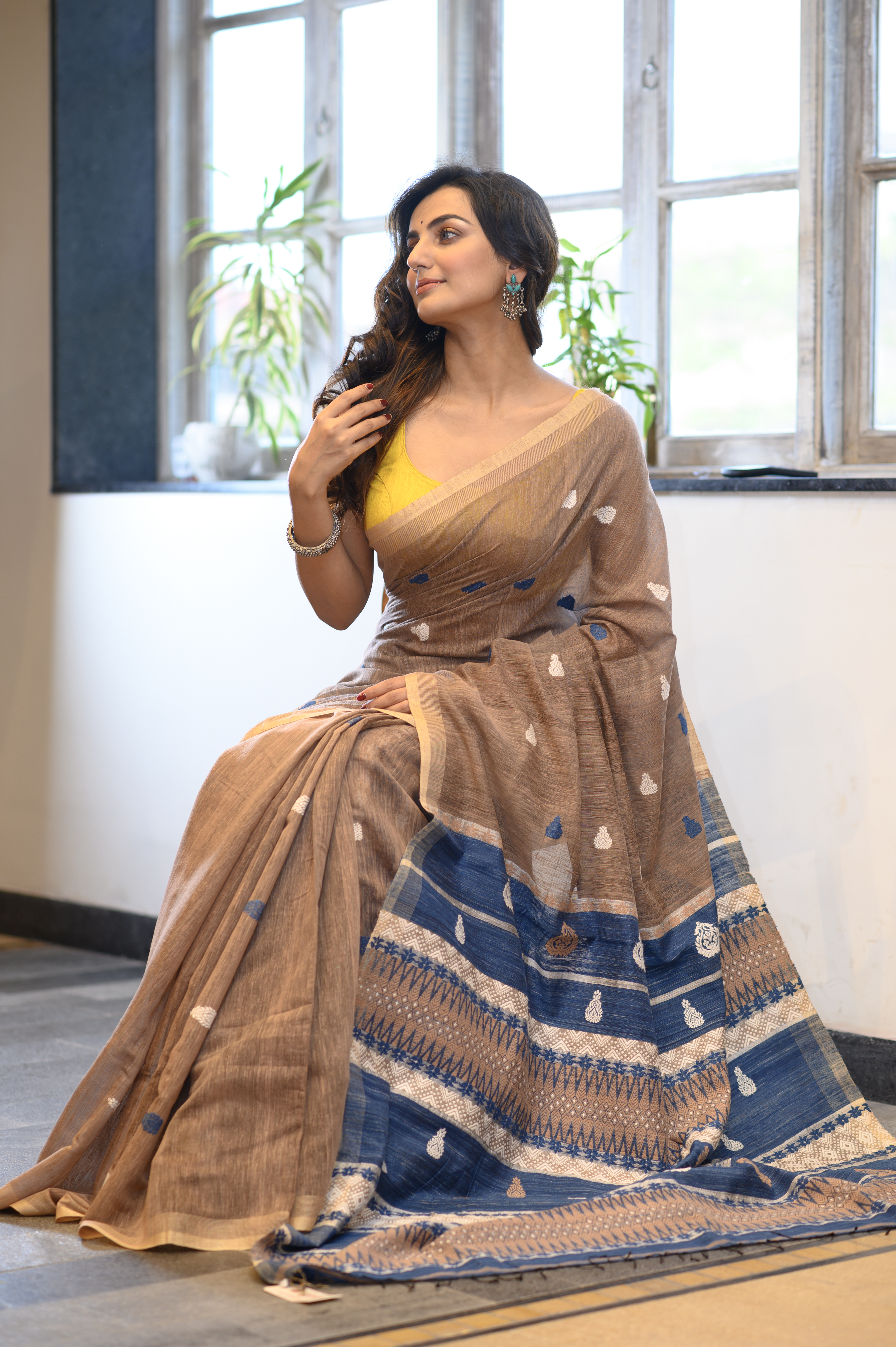 Light Brown Kesa Paat & Eri Silk Saree