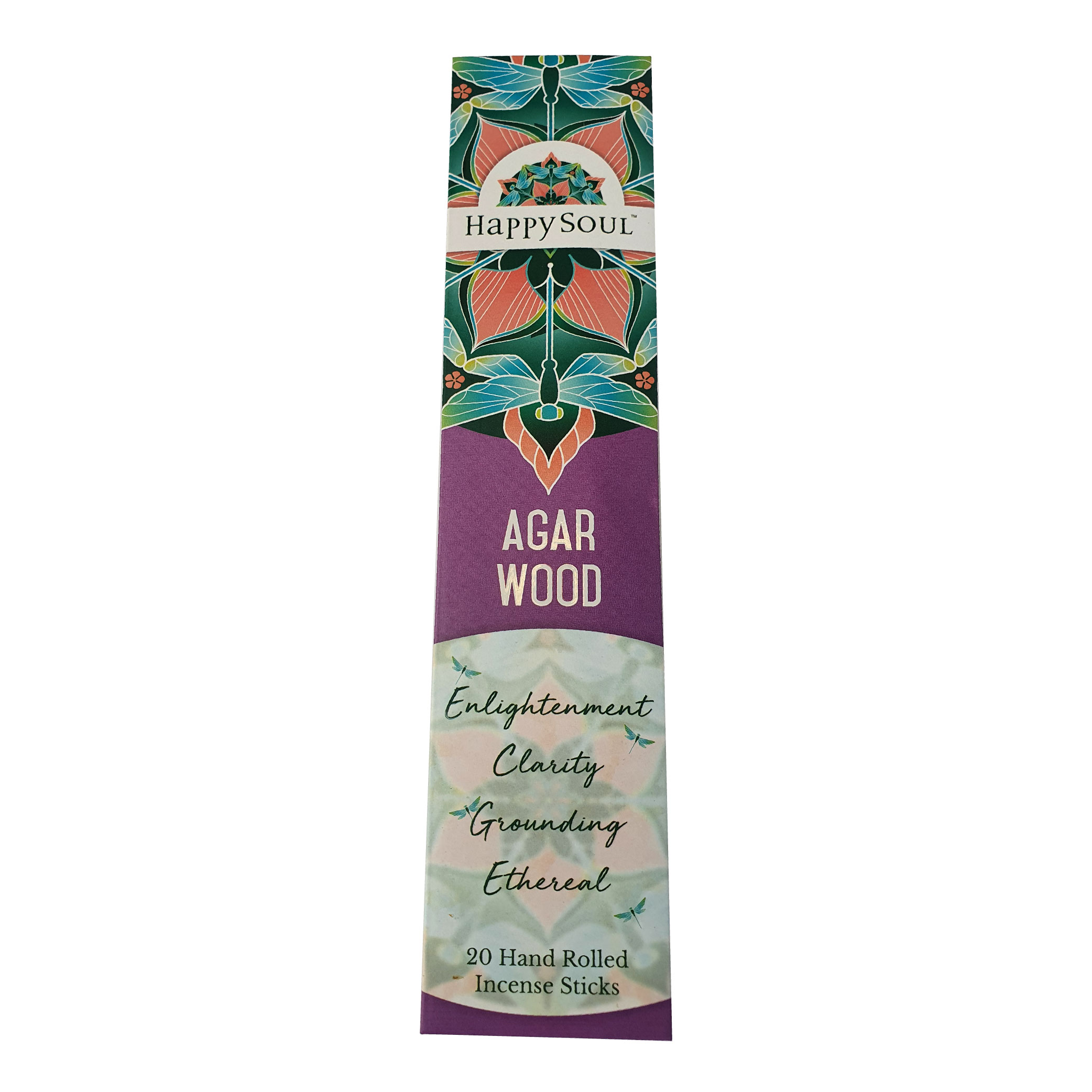HAPPY SOUL Meditation & Enlightenment Series - Incense Sticks. Pure Sandalwood, Tulsi, Agar Wood 3 pack set (20x3= 60 sticks) 100% Natural