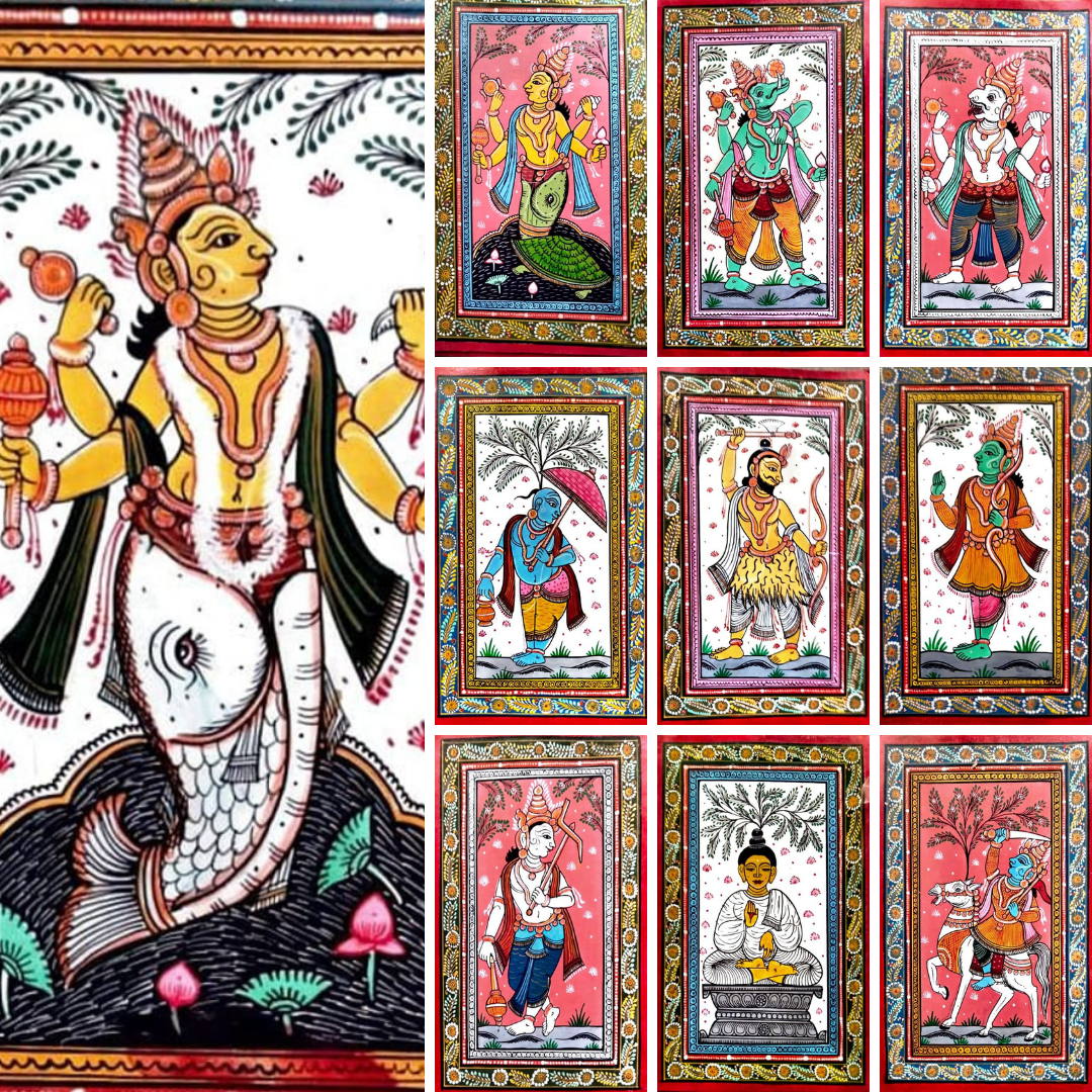 Dasavathar's of Lord Vishnu- Pattachitra Painting