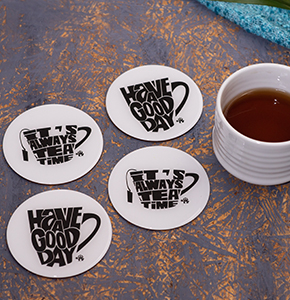 Magnet Adding Colors to Life "Good Day, Good Life!" Printed Coaster Set