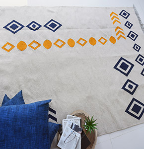 Rhombus carpets (1.5 x 2.0 meters) Blue