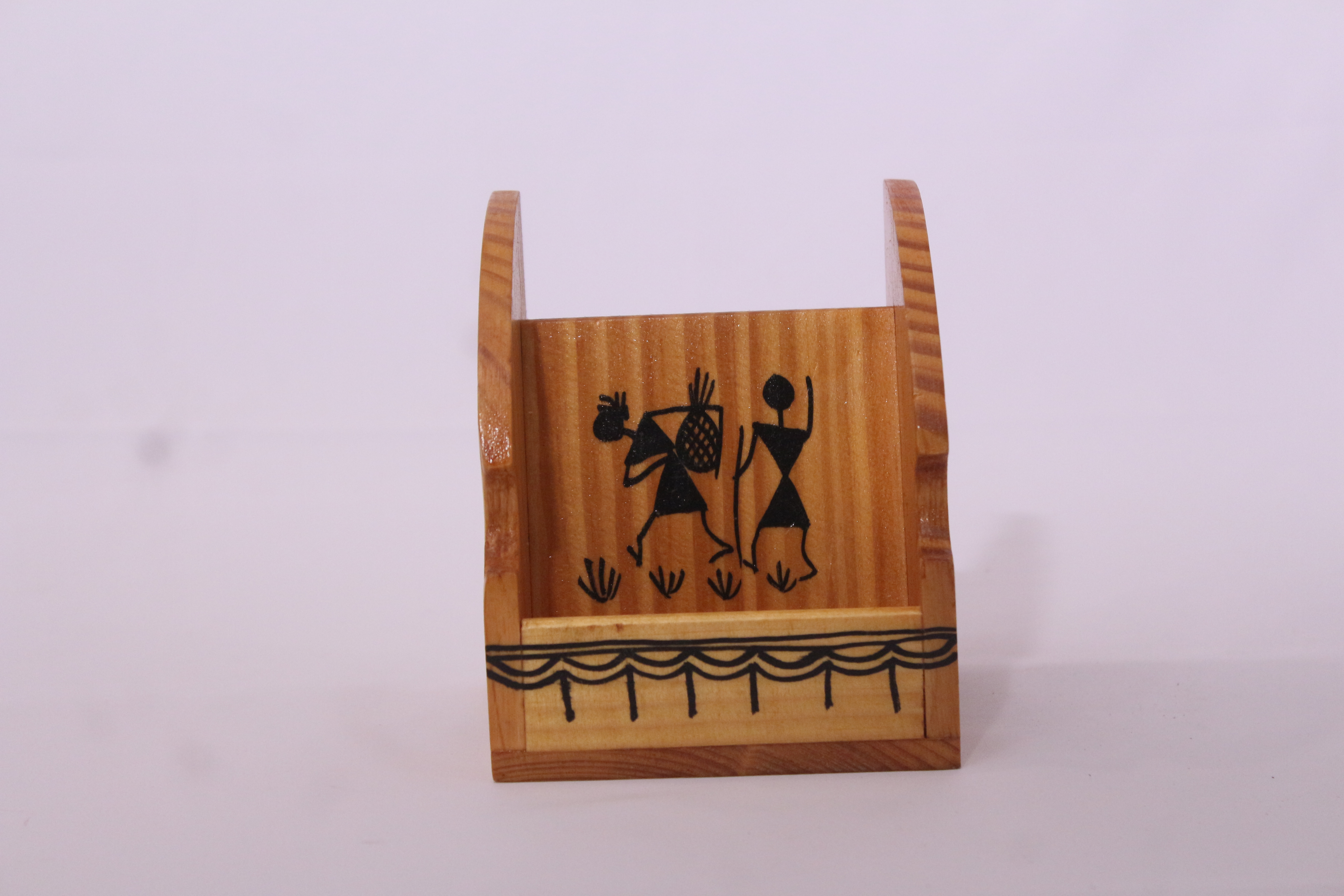 Handcrafted Engineered Wood Mobile Holder - Minimalist Desktop Phone…