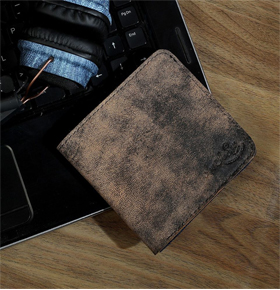 AmrohaSay Handcrafted Vintage-Finish Men's Leather Wallet