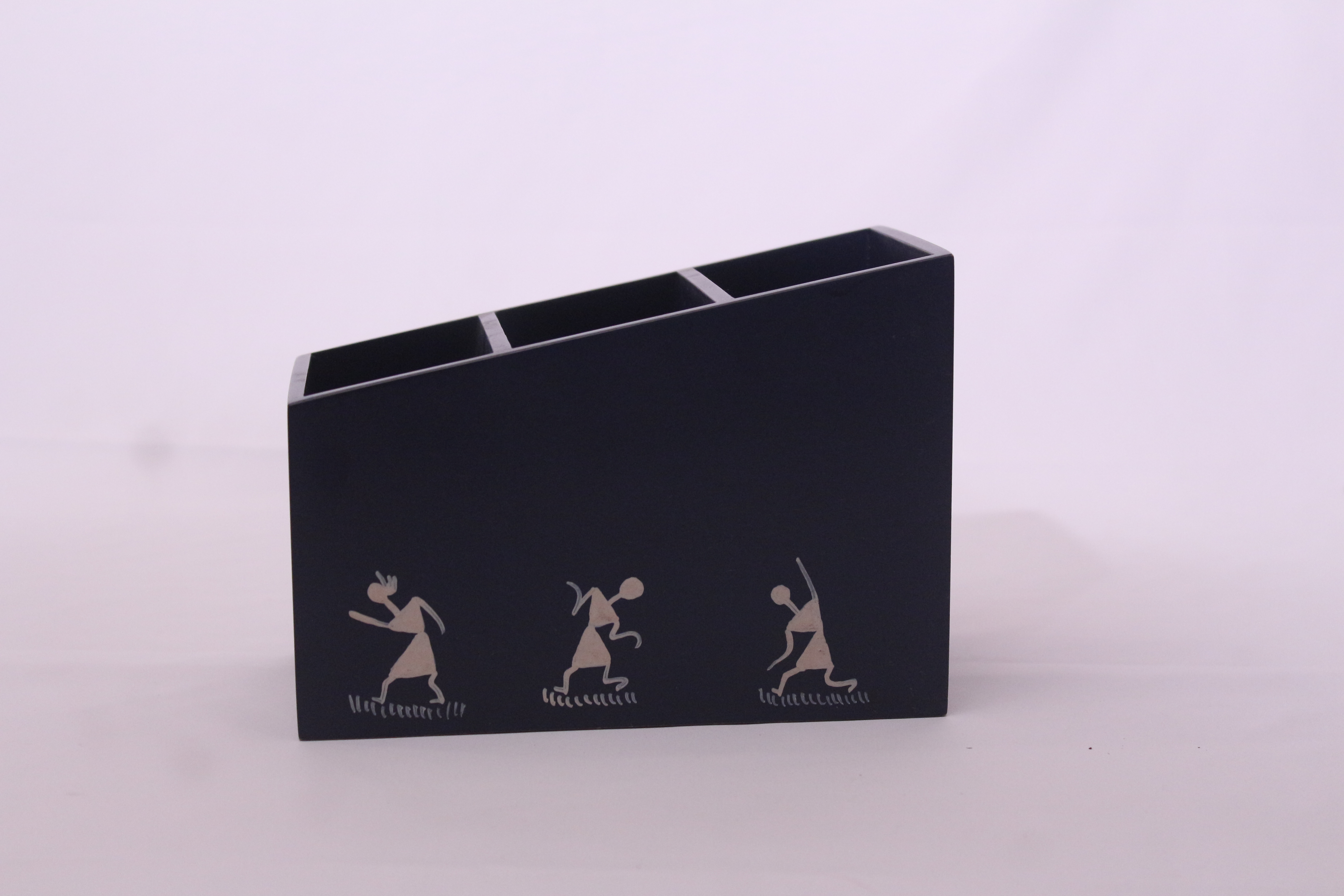 Raah Creative Design LLP Hand-Painted Warli Art Wooden Remote Holder