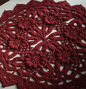 Crochet Mat 130cm Red colour