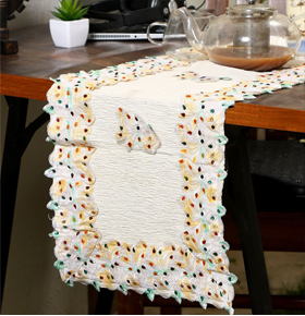 Elegant Fabric Table Runner Cloth - Dining & Home Decor Table Accent