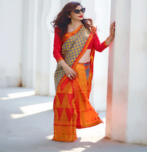 Mekhela Chador Saree Drape