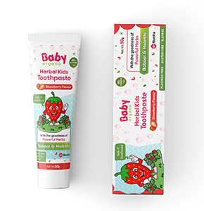 BabyOrgano Herbal Kids Strawberry Toothpaste (50g)