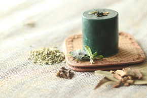 Handcrafted Botanical Herb Infused Pillar Candle