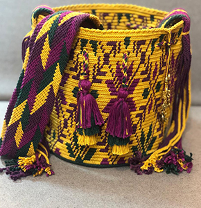 Handcrafted Mustard Yellow Cotton Crochet Wayuu Crossbody Bag