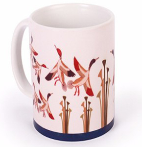 Khayal Pharaonic Flying Ducks Ceramic Mug with Blue Rim