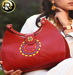 Genuine leather bag(red colour)