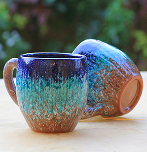 Handcrafted Ceramic Waterfall Glaze Coffee Mug - Drip Pattern Tea Cup