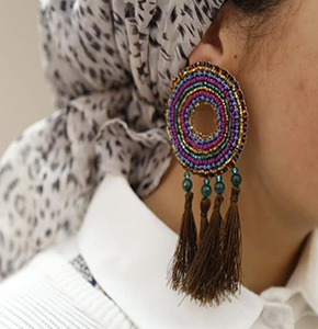 Round Beaded Earrings
