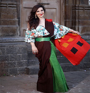 Modern Sri Lankan Saree Drape & Styling Service with Brocade Belt