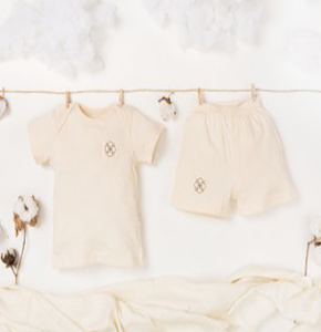 Mimi 100% GOTS Organic Cotton Short Sleeve Pajamas Naturally Dyed Grey Color, Chemical Free