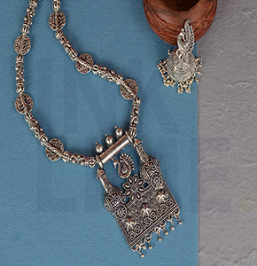 Long party wear earring for girls silver tone
