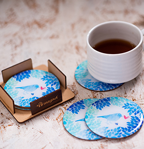 Magnet Adding Colors to Life "Divine Blue" Printed Coaster Set