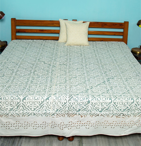 Applique Mehndi Design Bedcover, Lemon