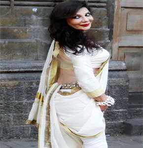 Fusion Nauvari Style Kasavu Saree Drape Service & Styling