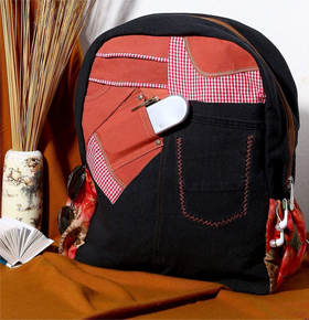 AmrohaSay Handcrafted Fabric Everyday Backpack