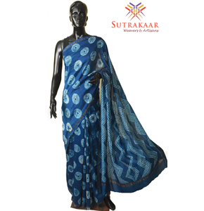 Blue Chanderi Saree