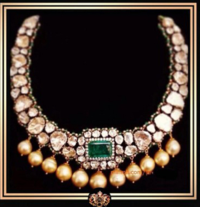 Handcrafted Royal Hasli Necklace with Uncut Polki Diamonds