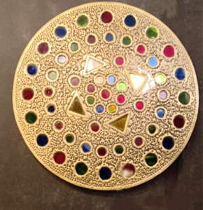 Handmade Brass Wall Lighting With Colored Glass