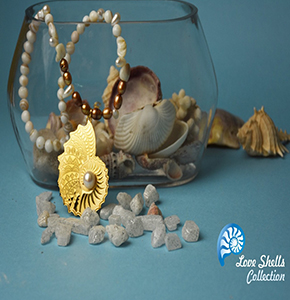 Handcrafted Gold-Plated Choker Necklace with Mother of Pearl Accents