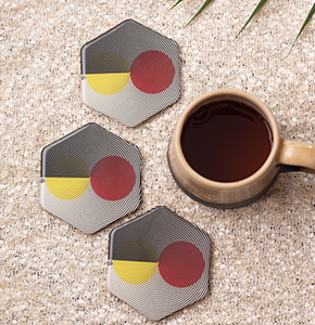 Magnet Adding Colors to Life Modern Hexagon Printed Coaster Set