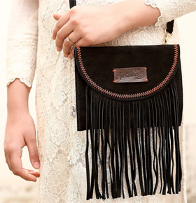 AmrohaSay Bohemian Fringe Accent Sling Bag