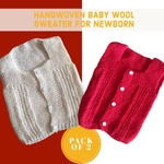 Hand-Knitted Half Sleeves Sweater for Newborn