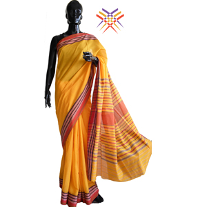 Classic Yellow Begumpuri Saree