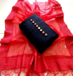 Handcrafted Cotton Silk Kota Doria Unstitched Dress Material