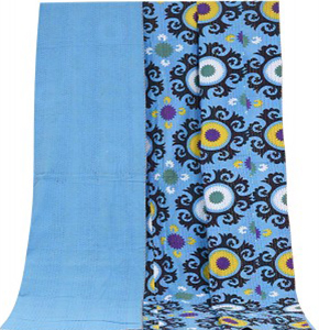 Handmade Kantha Embroidered King Size Bedspread/ Cotton Quilt / Reversible Bedding