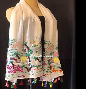 Shal hand mad(creem-colour-with floral-border)