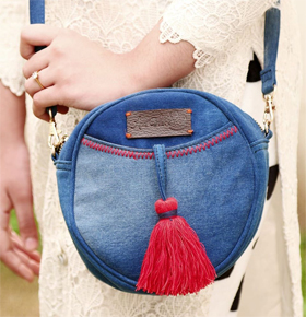 AmrohaSay Handcrafted Denim Casual Sling Bag