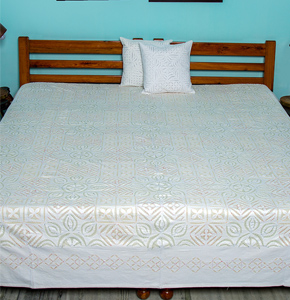 Ruma Devi Handcrafted Applique Bhari Khuddi & Kantha Work Cotton…