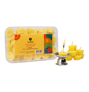 Instant Cow Ghee Diya with Free Steel Diyas / Ready-to-Use Puja…