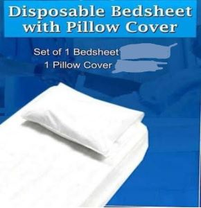 Non-Woven Polypropylene Disposable Bedsheet Set with Pillow Cover (30…