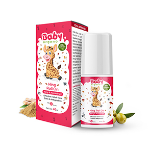 BabyOrgano Hing Roll On for Colic, Constipation and Indigestion in Infants and Kids -100% Ayurvedic (40ml)