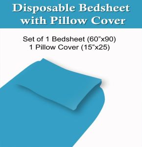 Non-Woven Polypropylene Disposable Bedsheet Set with Pillow Cover (40…