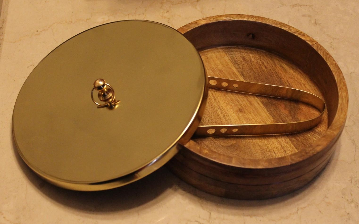 Handcrafted Wooden Bread & Roti Casserole Storage Box (Set of 2)