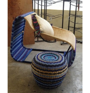 Home Decor Attractive Upcycled Tyre Bent Chair And Pouffe