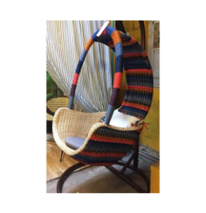 Home Decor Handcrafted Attractive Multicolour Swing Chair with stand