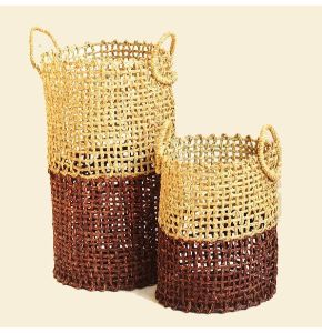Handwoven Sabai Grass Laundry Basket - Eco-Friendly Natural & Brown…